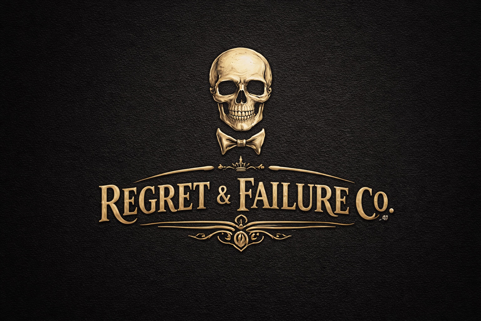 Regret & Failure Co. skull and bow-tie mark